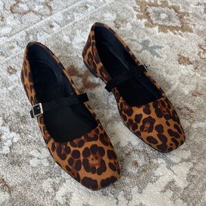 Leopard Print Mary Jane Flats